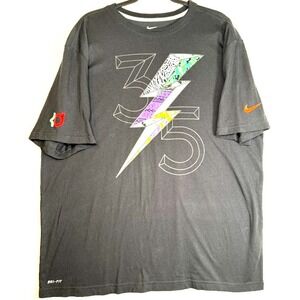 Nike Dri Fit Shirt‎ Men XXL Black KD 35 Lightning Graphic Short Sleeve Crew Neck
